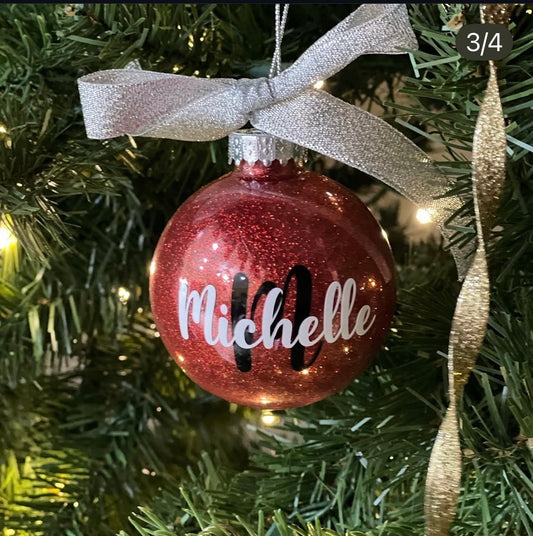 Initial-Name Combo Ornament-Set of 4