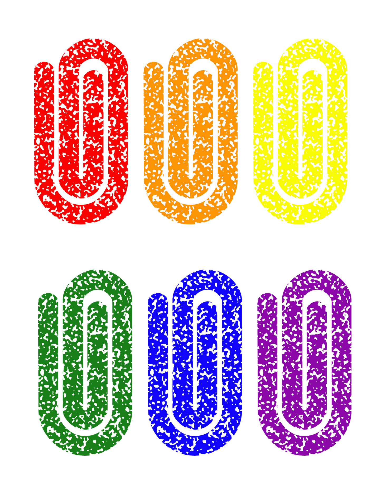 Jumbo Paper Clips Set of 6- Colorful Composition Notebook