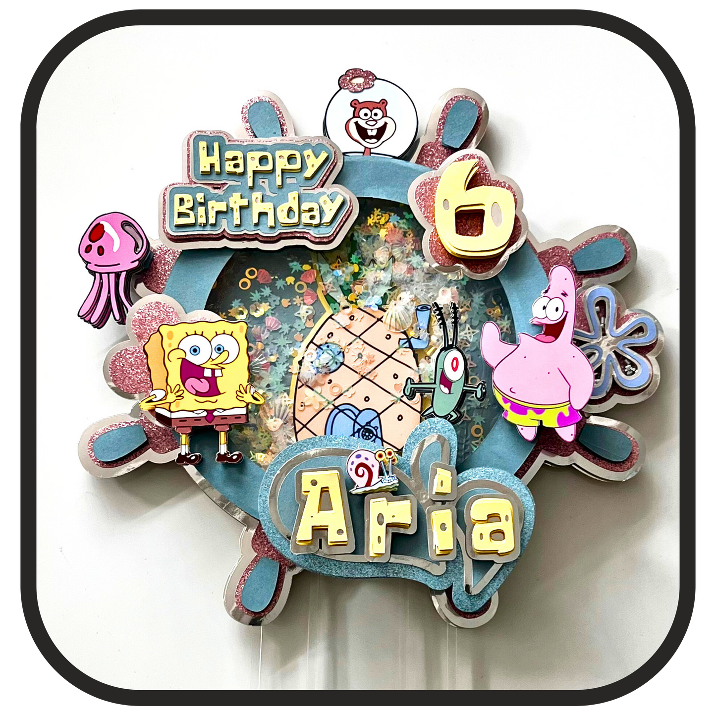 Large 3D Shaker Cake Topper