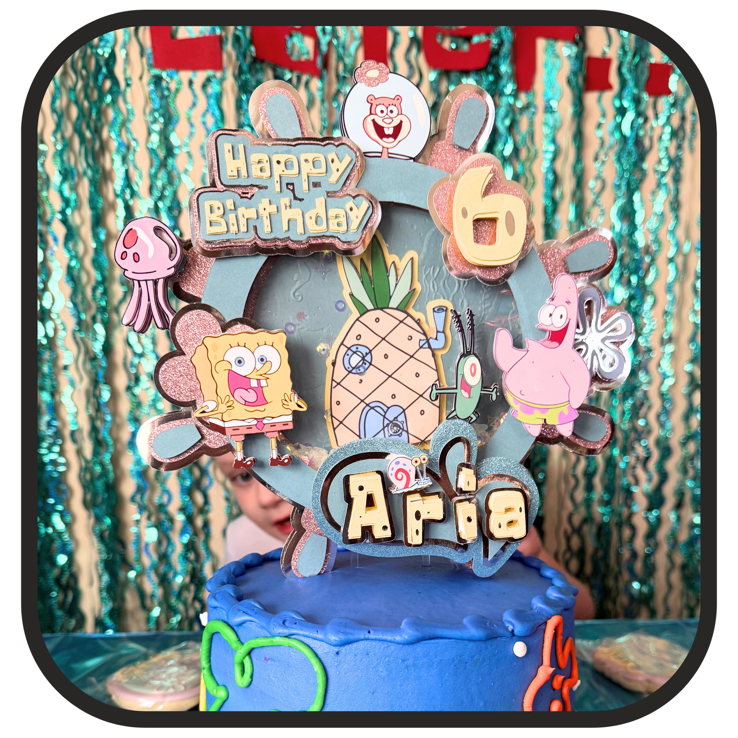 Large 3D Shaker Cake Topper