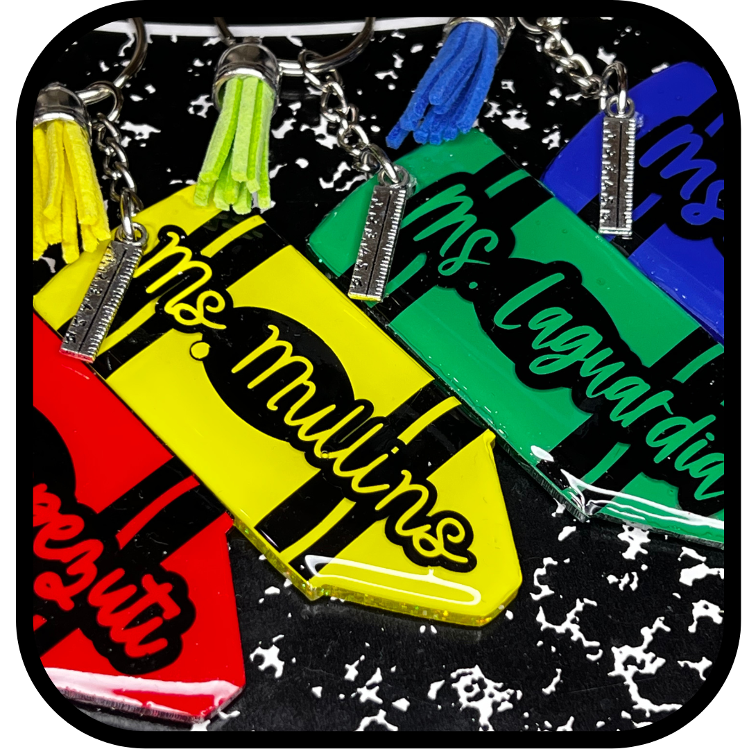 Crayon Keychain / Teacher Keychain