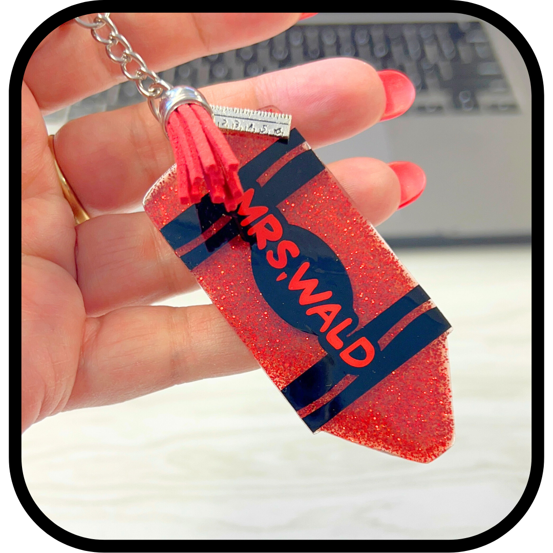 Crayon Keychain / Teacher Keychain