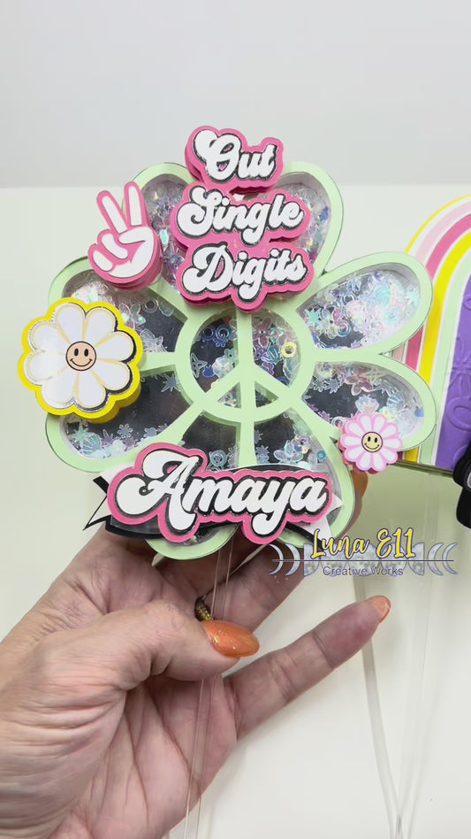 Large 3D Shaker Cake Topper